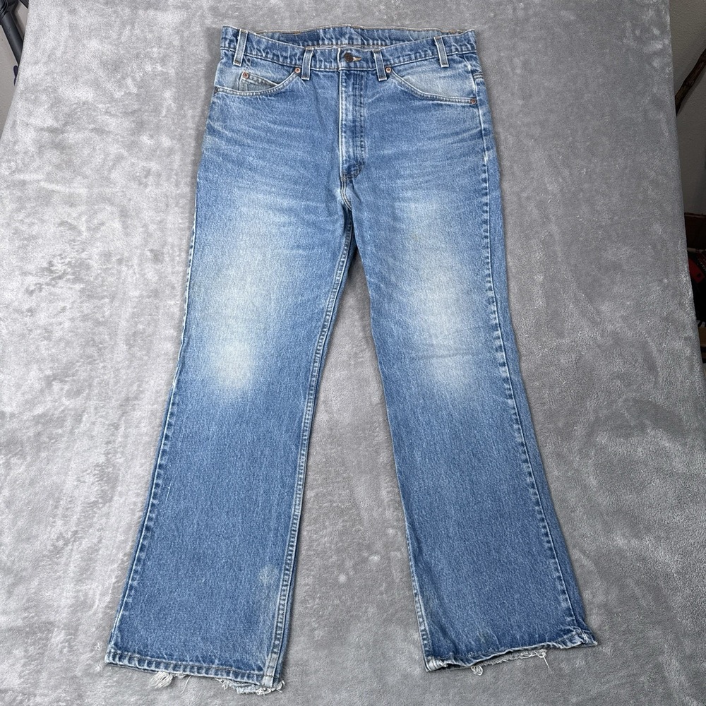 Vintage Levis Jeans Men 38x30 Fits 36x28 Orange Tab 517 Bootcut Made in USA 90s